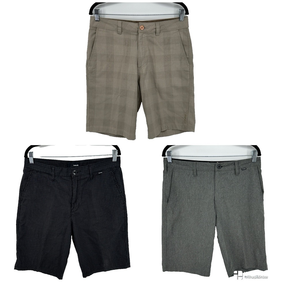 Lot Of 3 Hurley O'Neill Hybrid Board Shorts Black Brown Gray Surf Golf Size 32